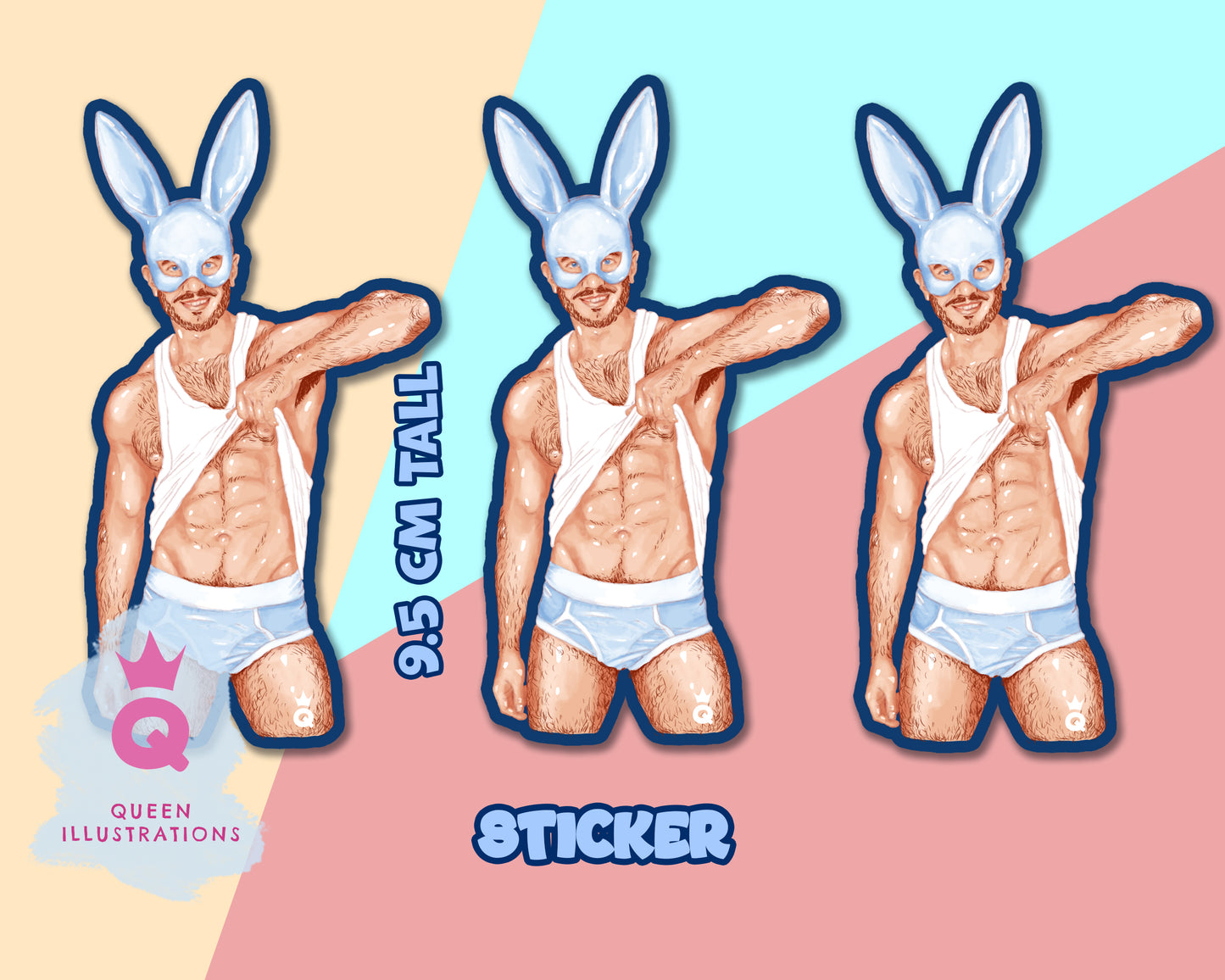 BUNNY BOY, waterproof vinyl gay sticker