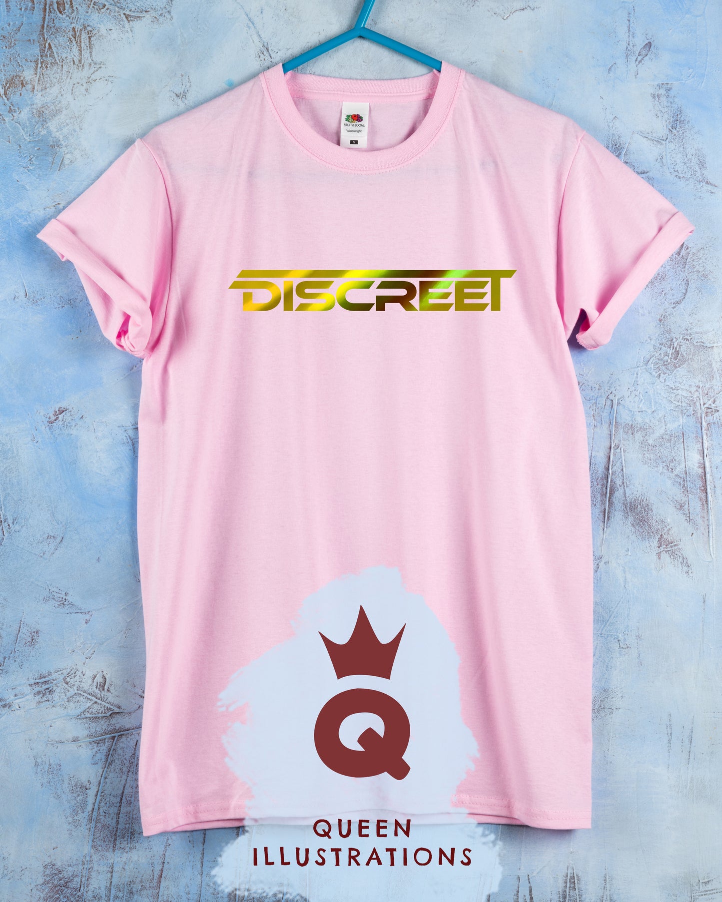 "DISCREET" in pink, gay T-shirt