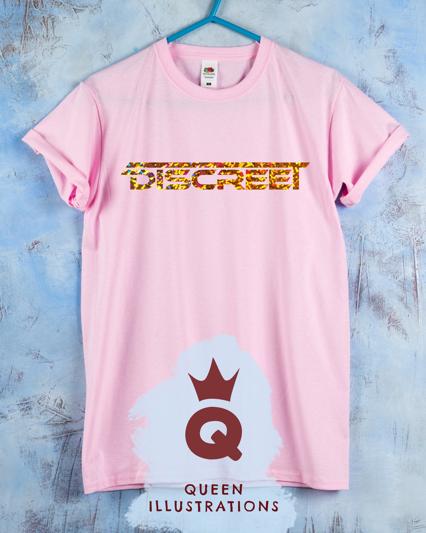"DISCREET" in pink, gay T-shirt