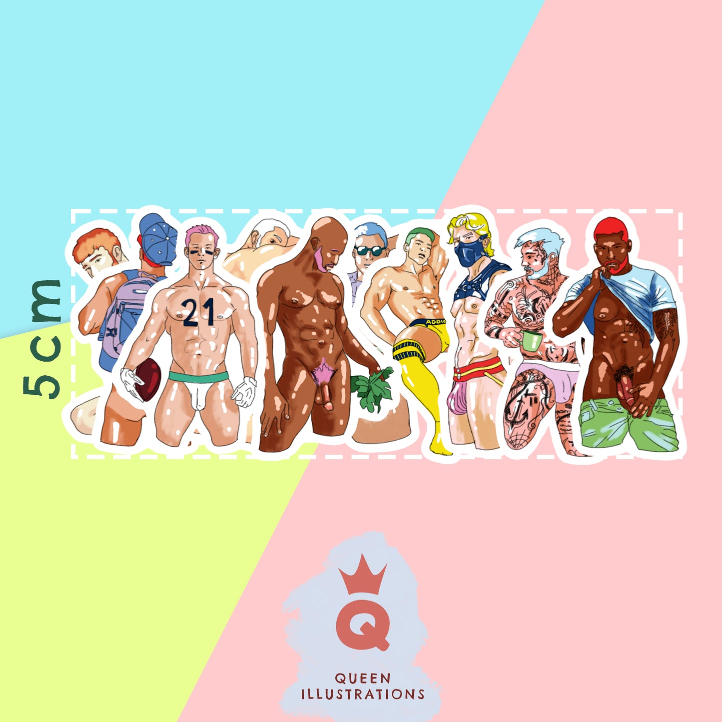 DUDES sticker sheet vol 2, waterproof vinyl gay stickers