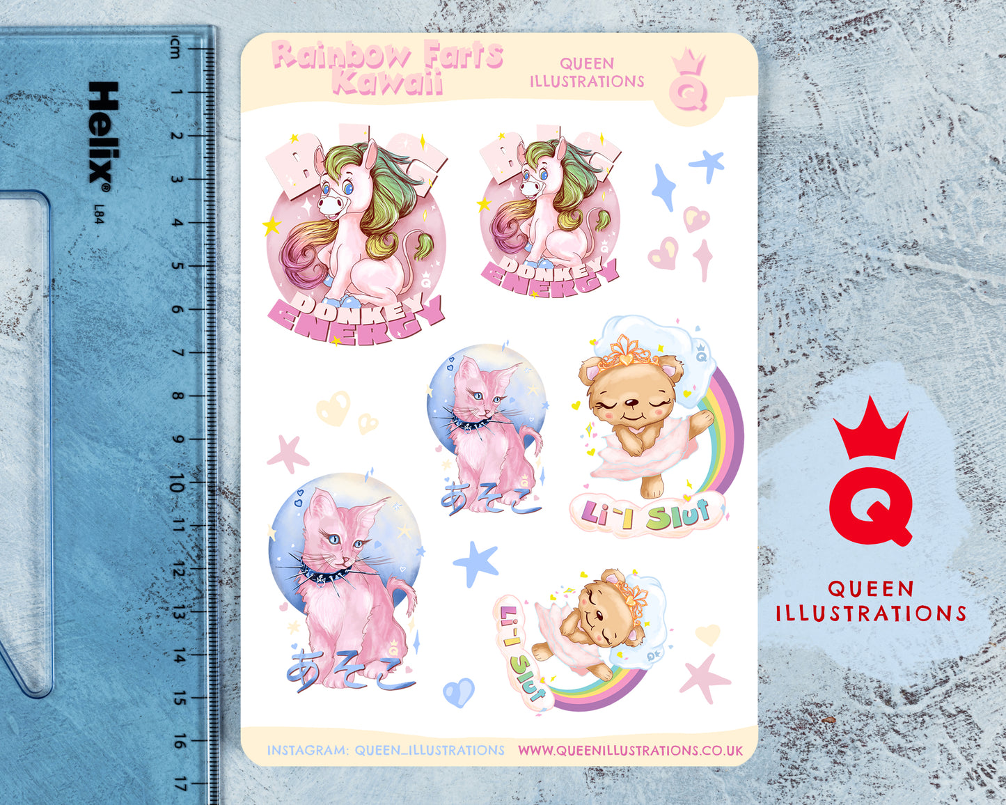 "RAINBOW FARTS KAWAII" Cute gay sticker sheet