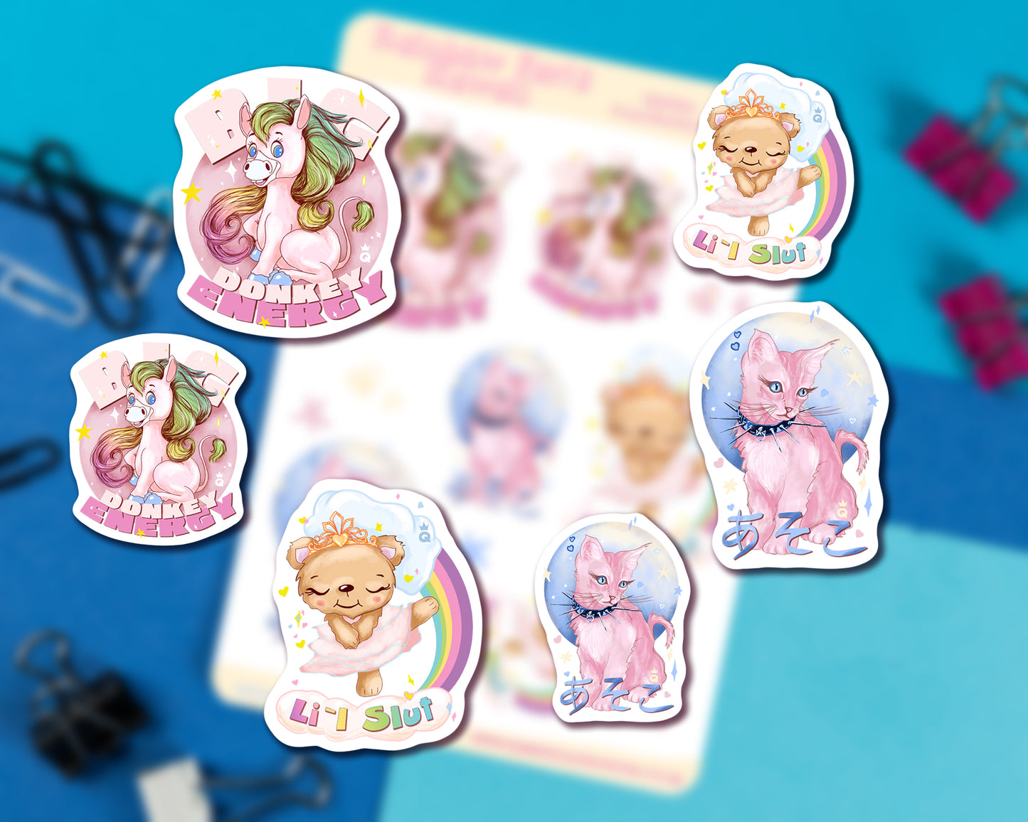 "RAINBOW FARTS KAWAII" Cute gay sticker sheet