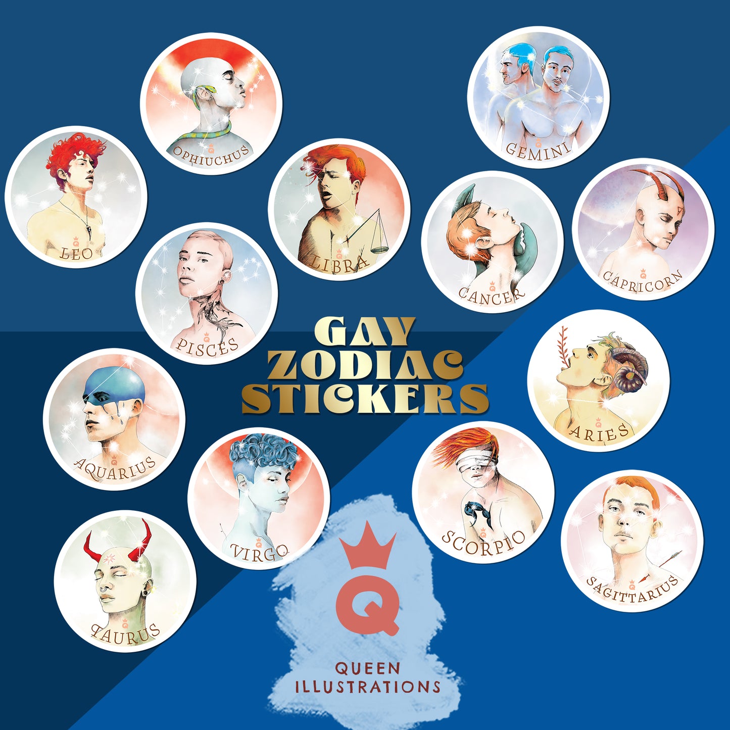 GAY ZODIAC STICKERS