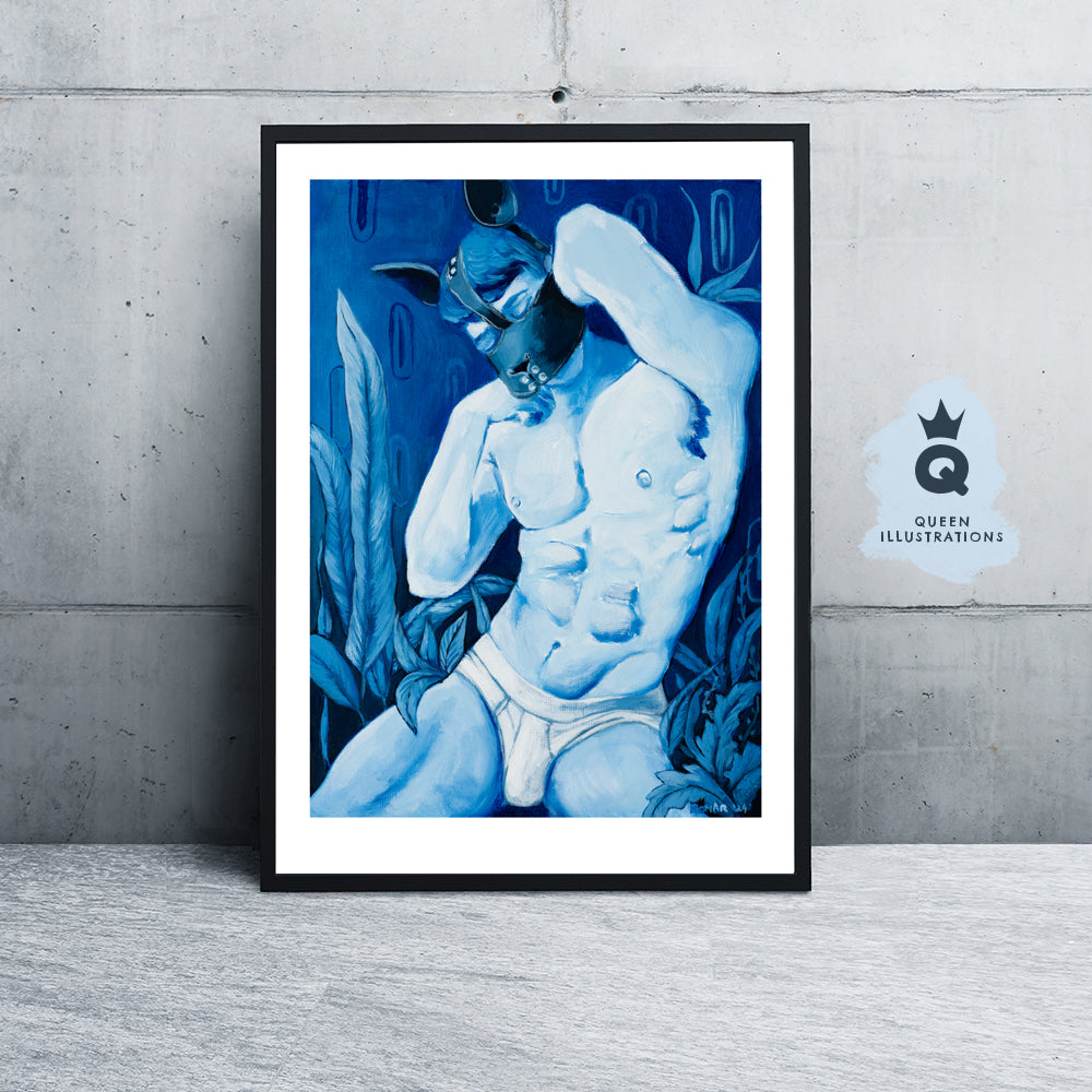 "HE'S A GOOD BOY", contemporary oil painting of a young naked man - Homoerotic Art Print (Copy)