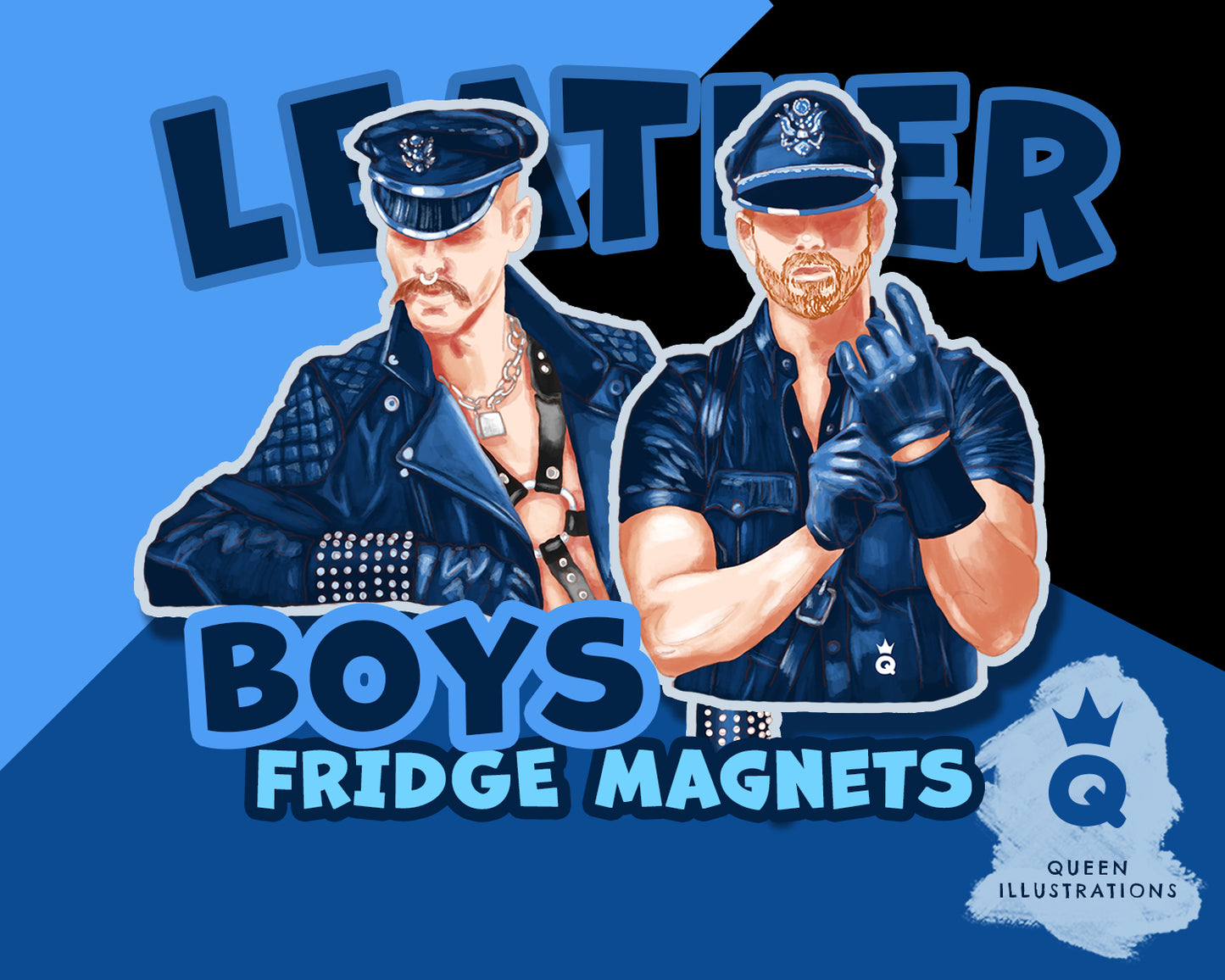 LEATHER BOYS Fridge Magnets