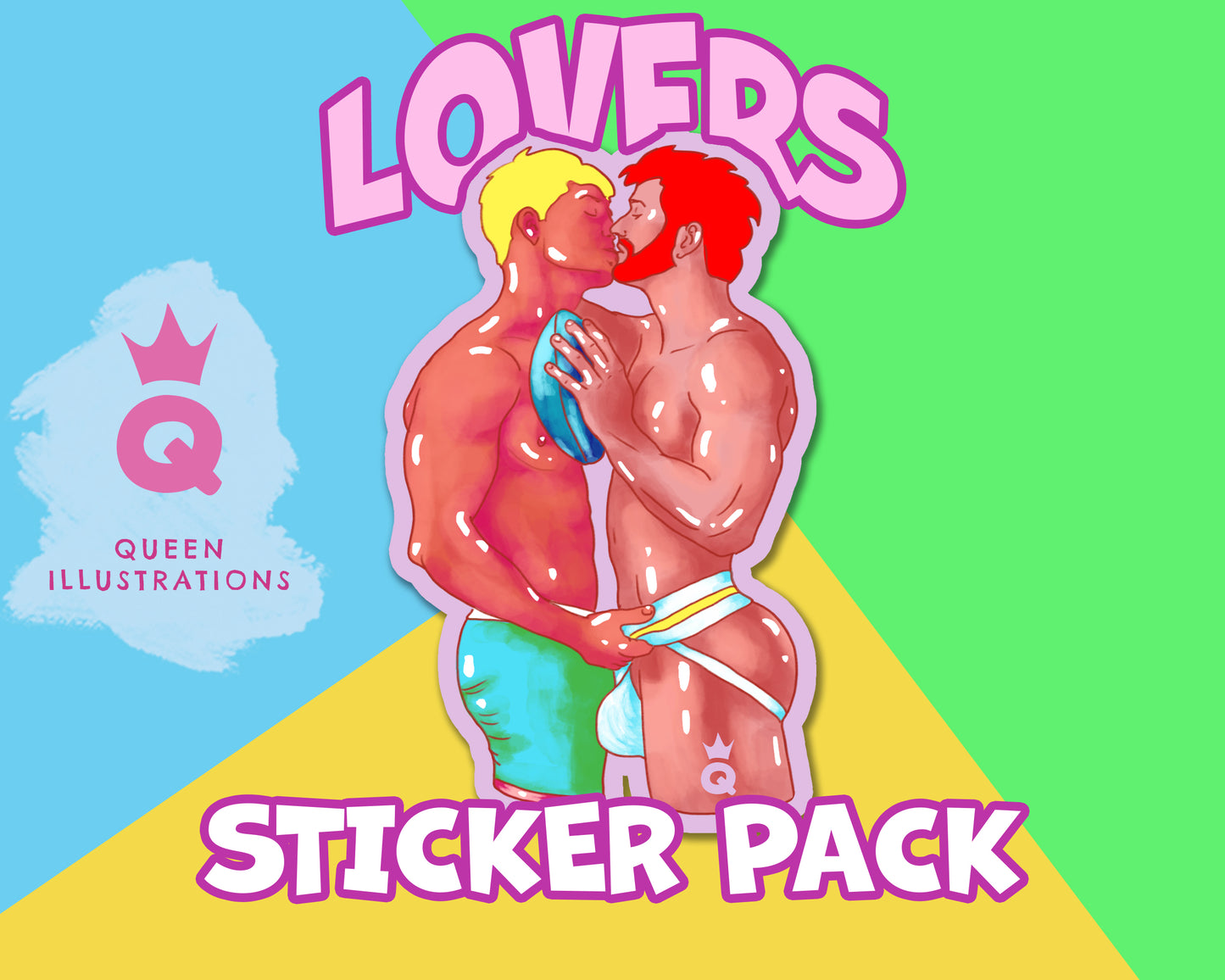 LOVERS sticker pack, waterproof vinyl gay stickers