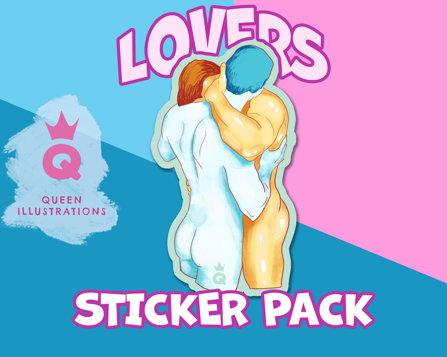 LOVERS sticker pack, waterproof vinyl gay stickers