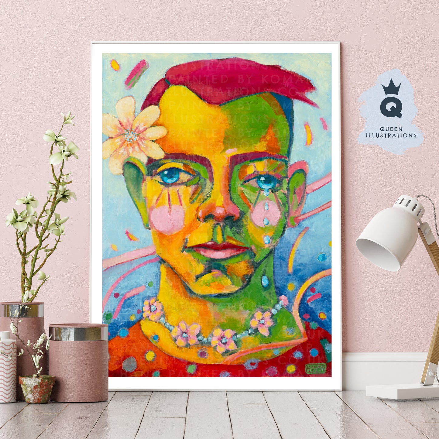 "ORCHID BOY" Romantic, fantasy portrait of a young man with orchid flowers. You can order the original oil