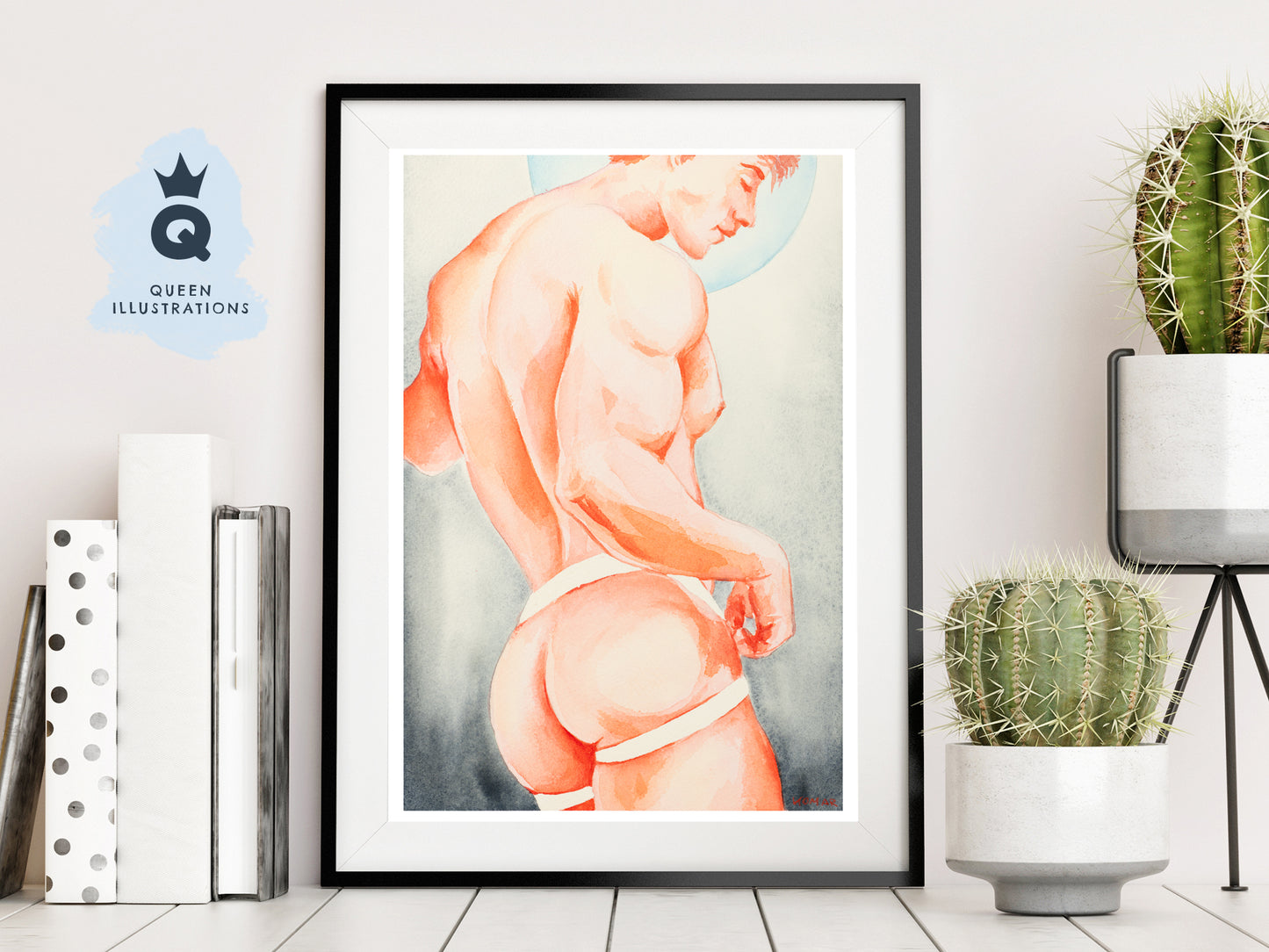 "ROMANTIC", watercolour painting - Homoerotic Art Print