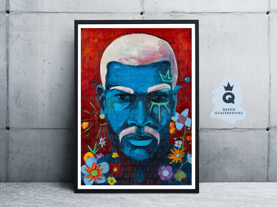 "SUMMER NIGHT" Romantic, fantasy portrait of a young man with flowers.