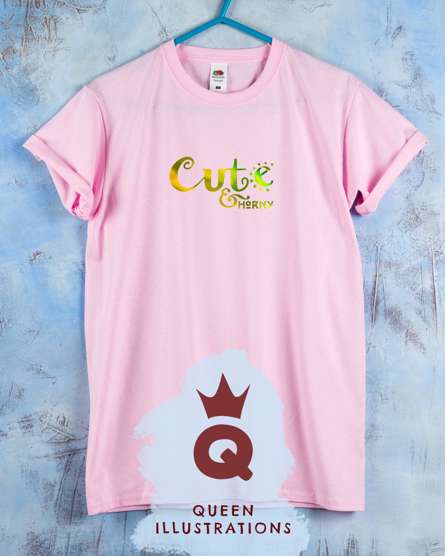 cute and horny, gay T-shirt, gay pride outfit, pink gay t-shirt, gay gift ideas in my gay shop