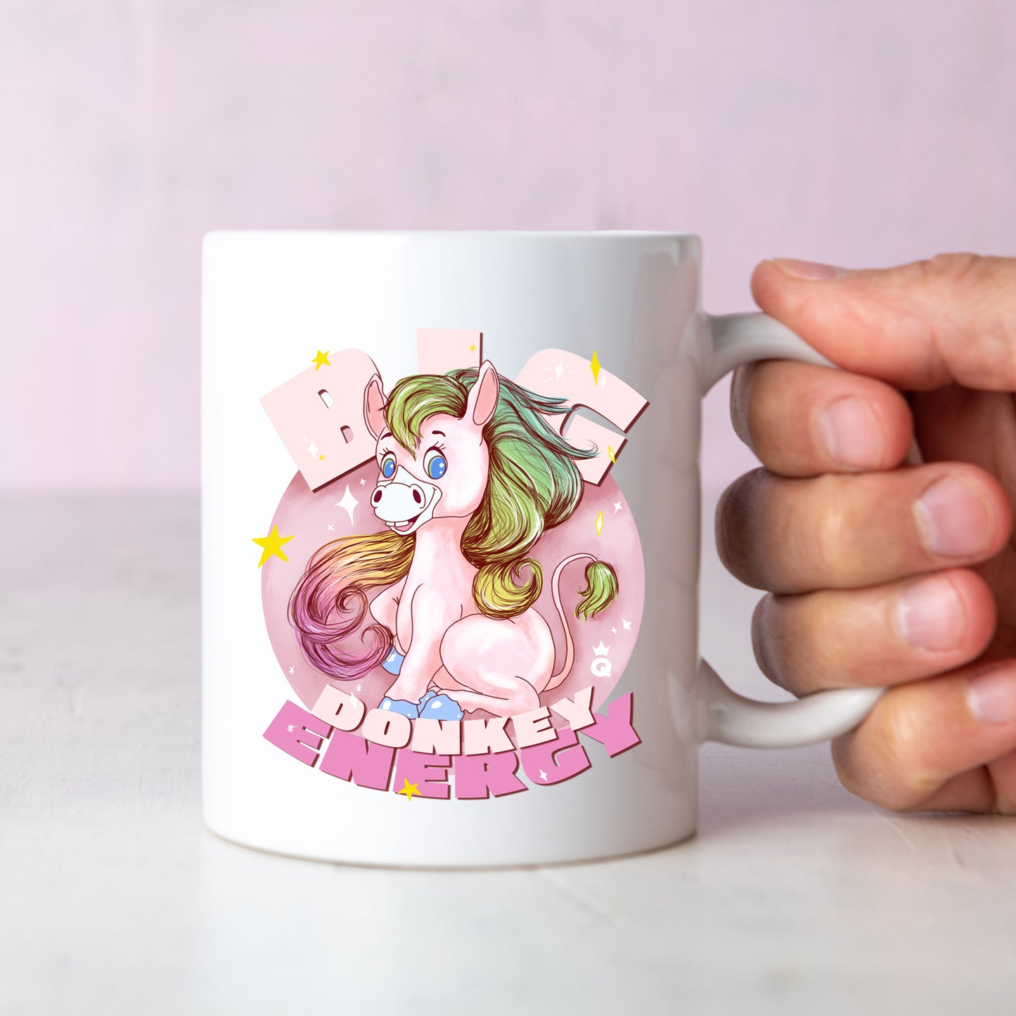 big dick energy, big donkey energy, funny and rude mug, cute kawaii mug