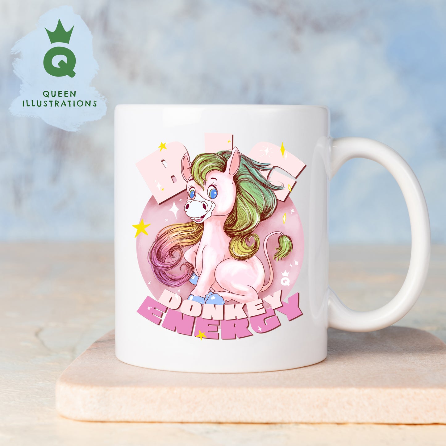 big dick energy, big donkey energy, funny and rude mug, cute kawaii mug