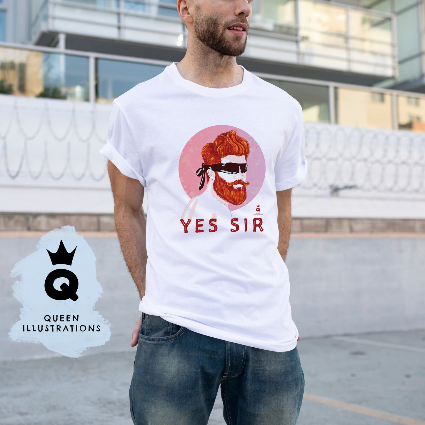 gay blindfold, ginger guy, kinky T-shirt, Pride outfit