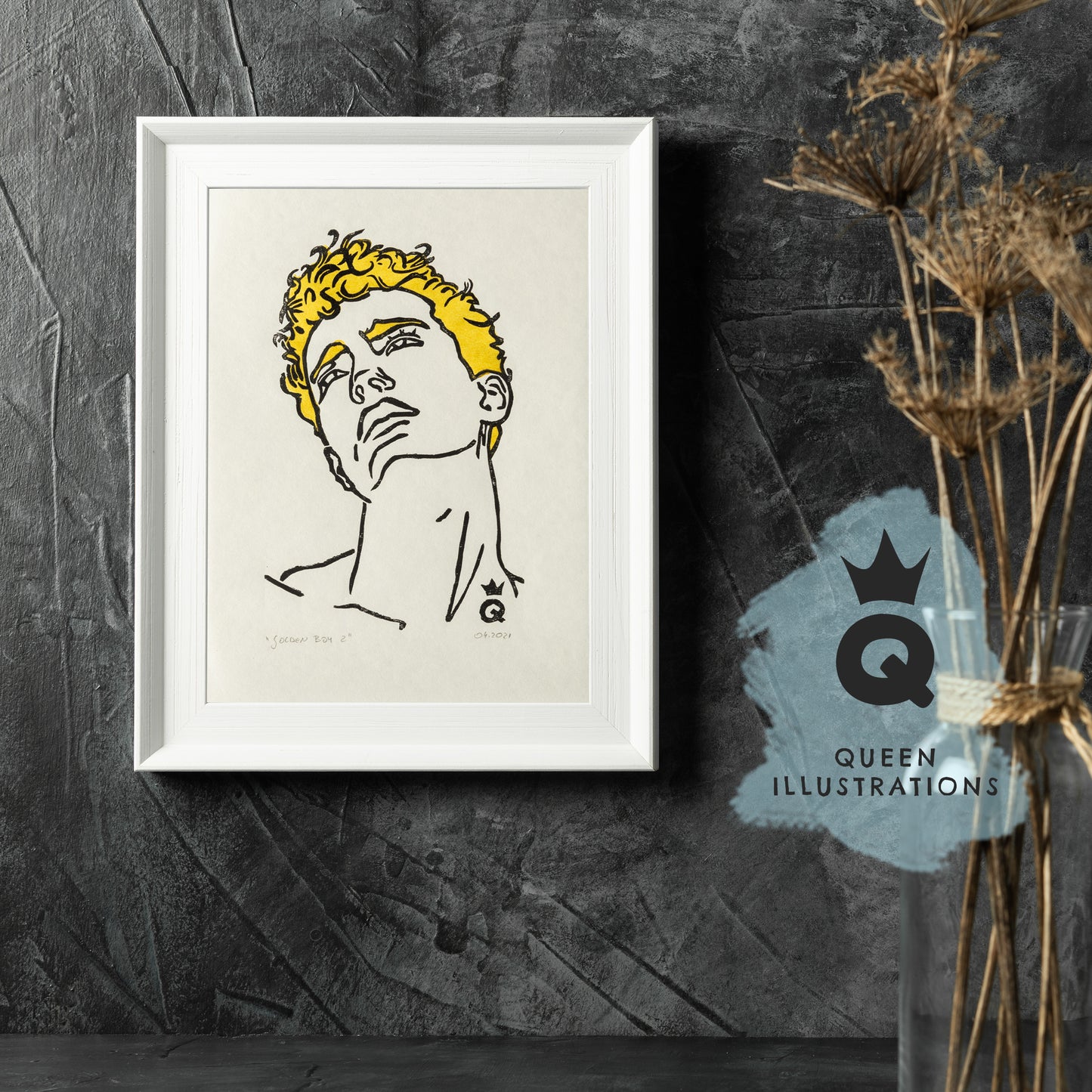 gay art, nude male body, traditional linocut print, gay gift ideas,