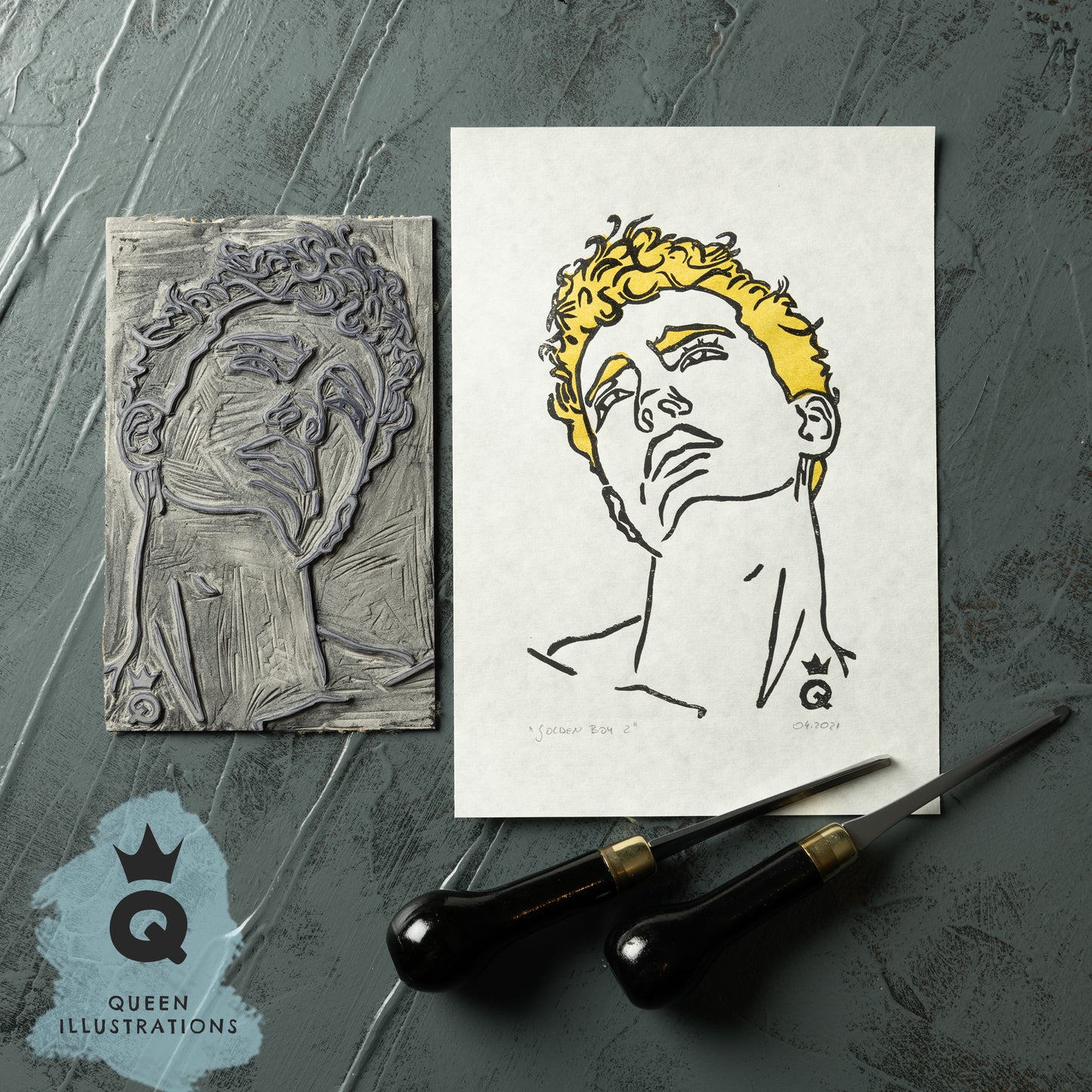 gay art, nude male body, traditional linocut print, gay gift ideas,