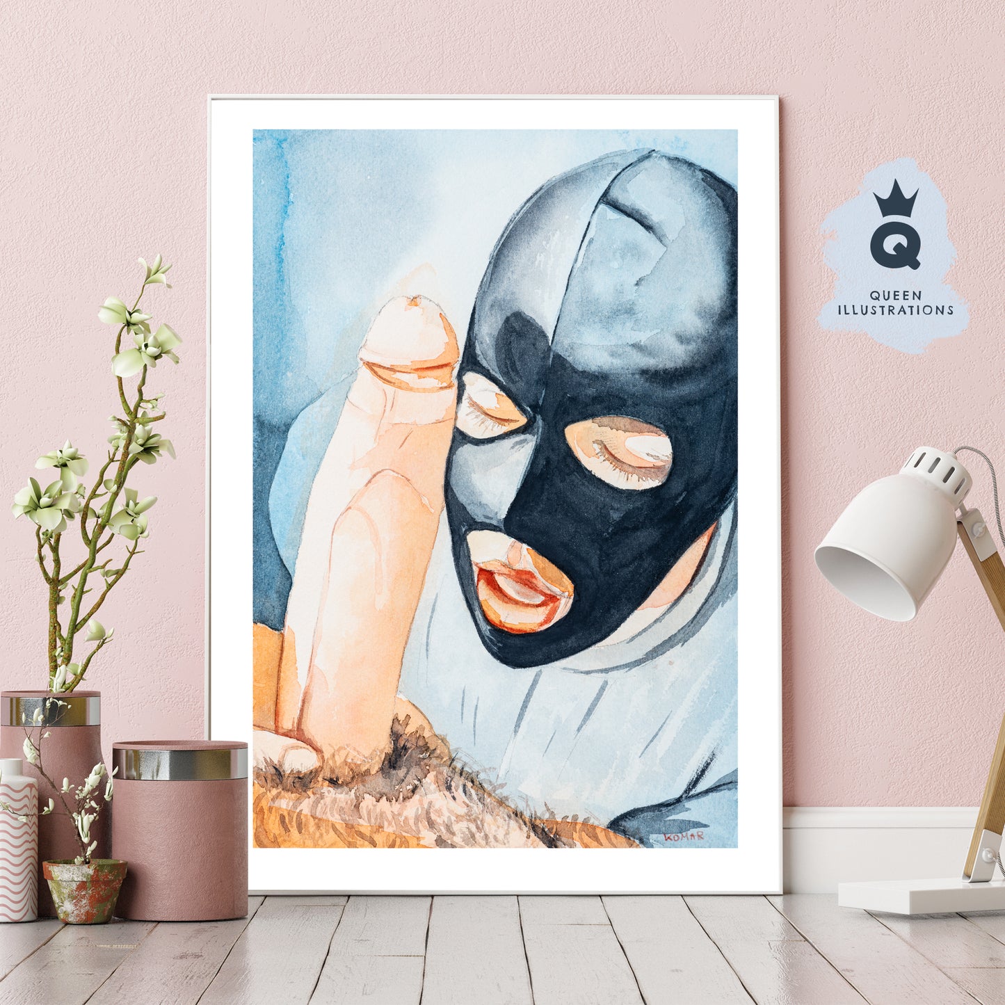 erotic art, penis cock face mask, gay porn art