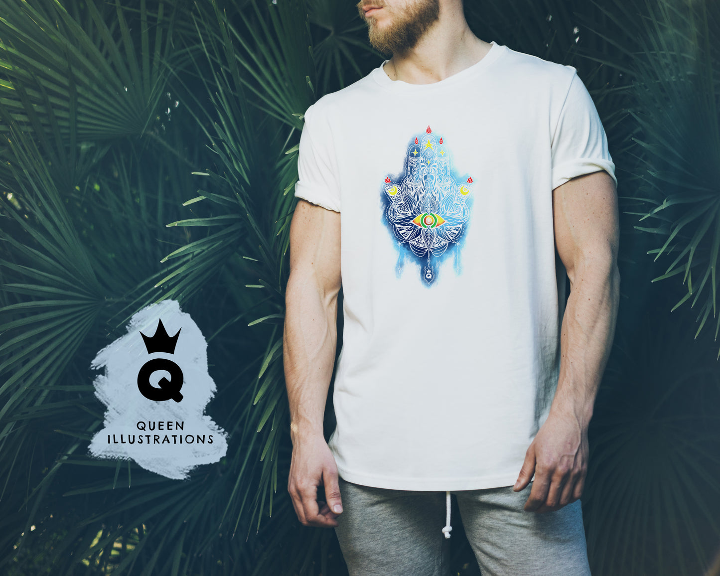hamsa T-shirt, mindfulness, yoga relaxation outfit