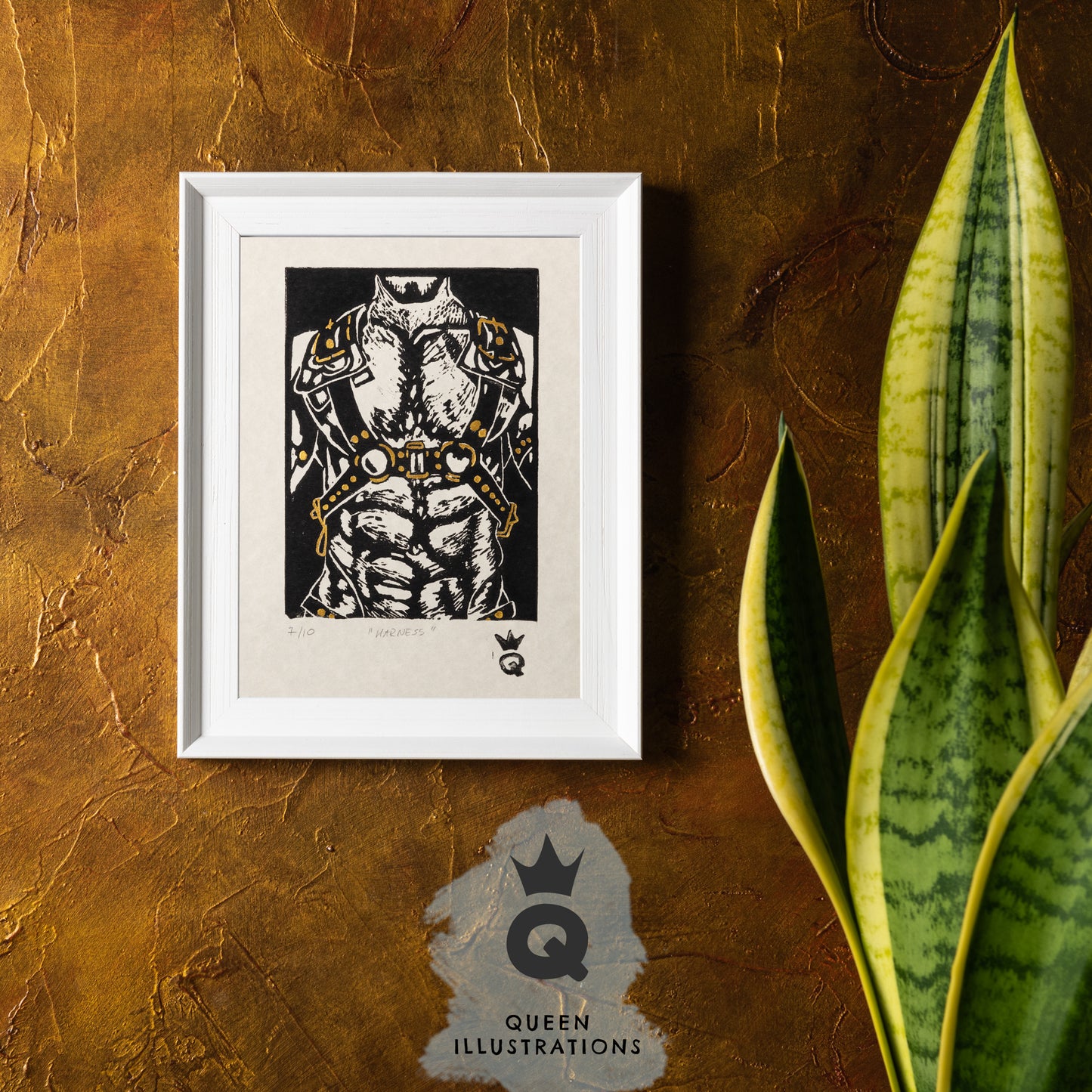gay art, nude male body, traditional linocut print, gay gift ideas,