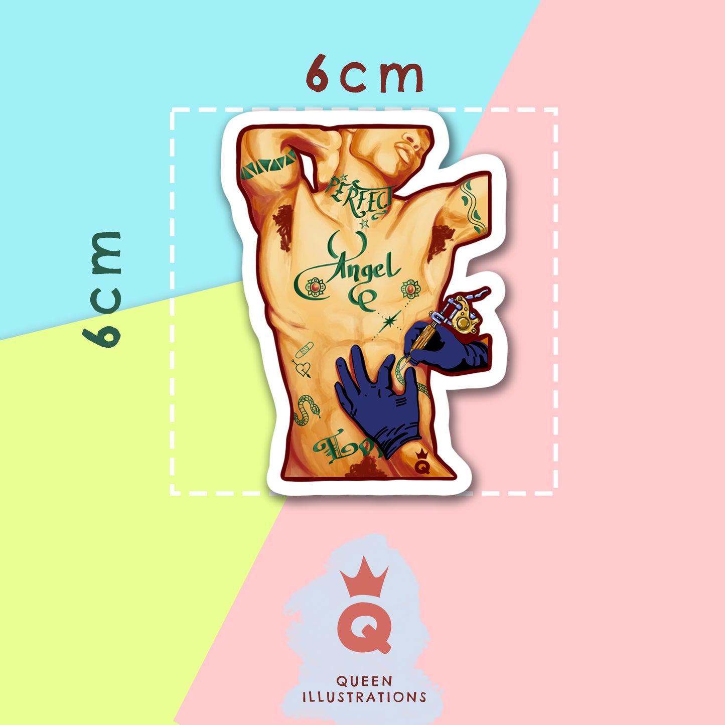 Perfect Angel - Gay Tattoo Sticker.