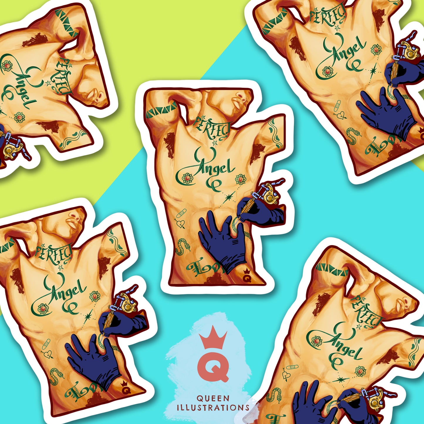 Perfect Angel - Gay Tattoo Sticker.