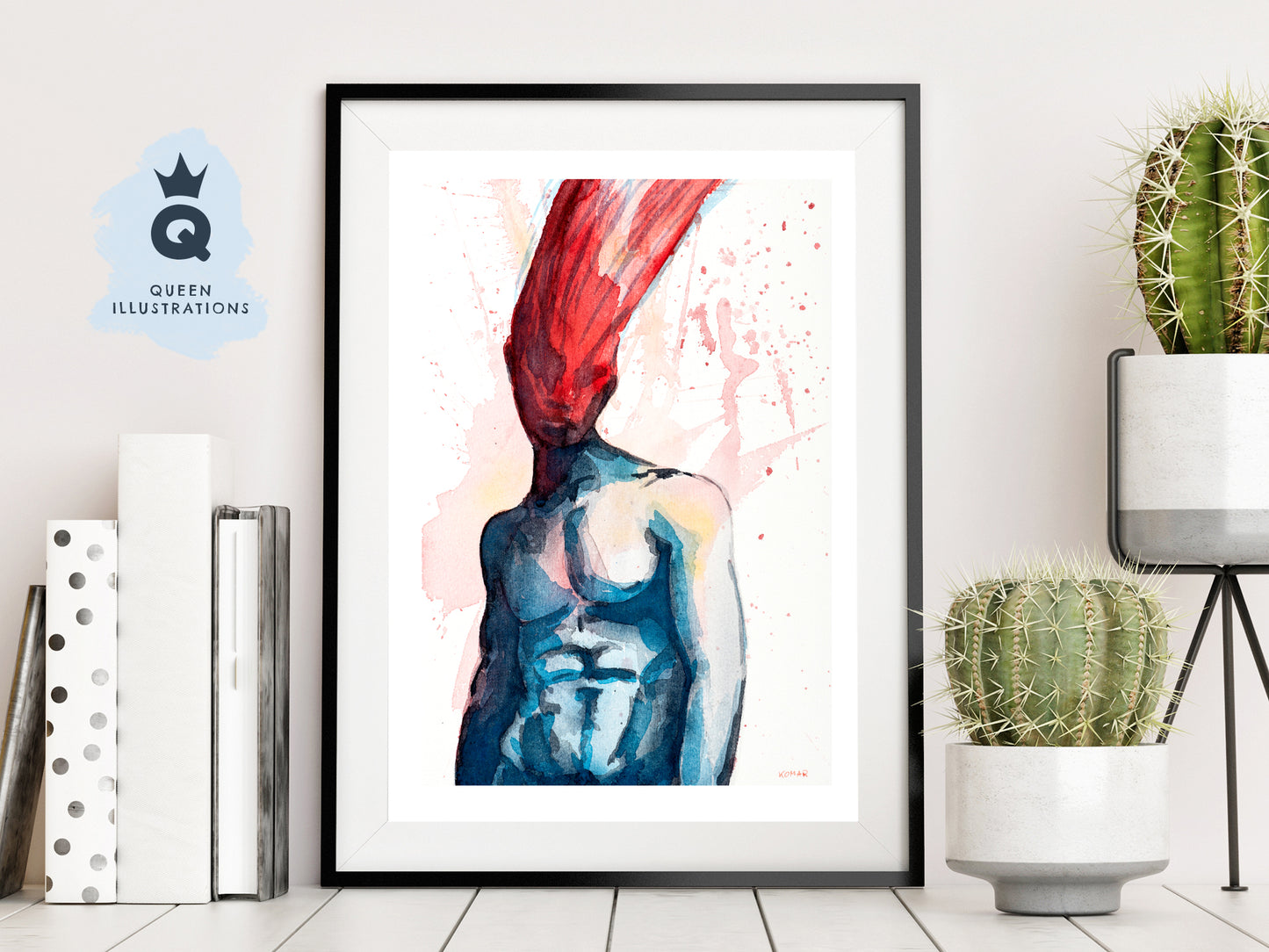 gay art, nude male body, watercolour painting, gay gift ideas,