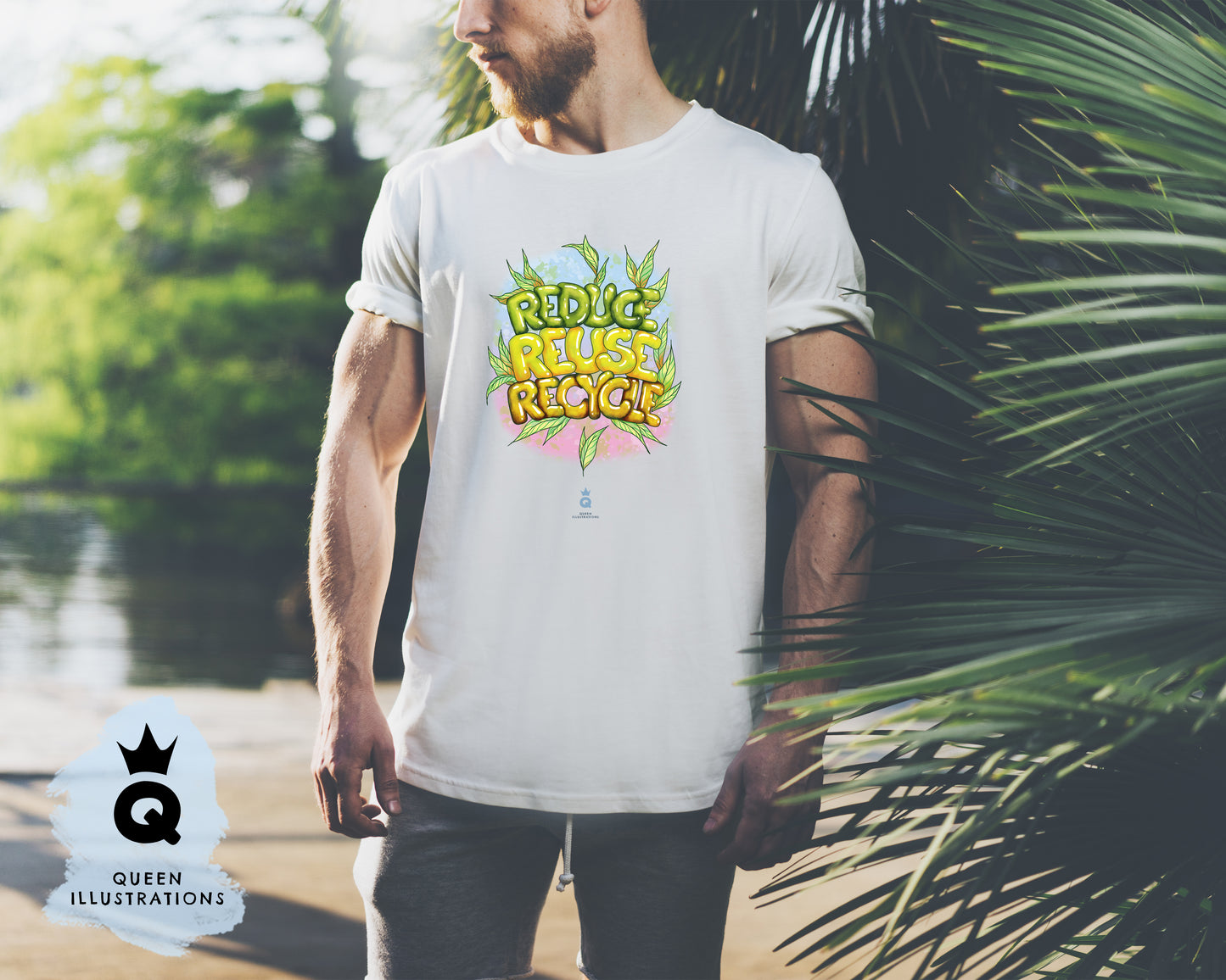reduce reuse recycle, eco design with plants