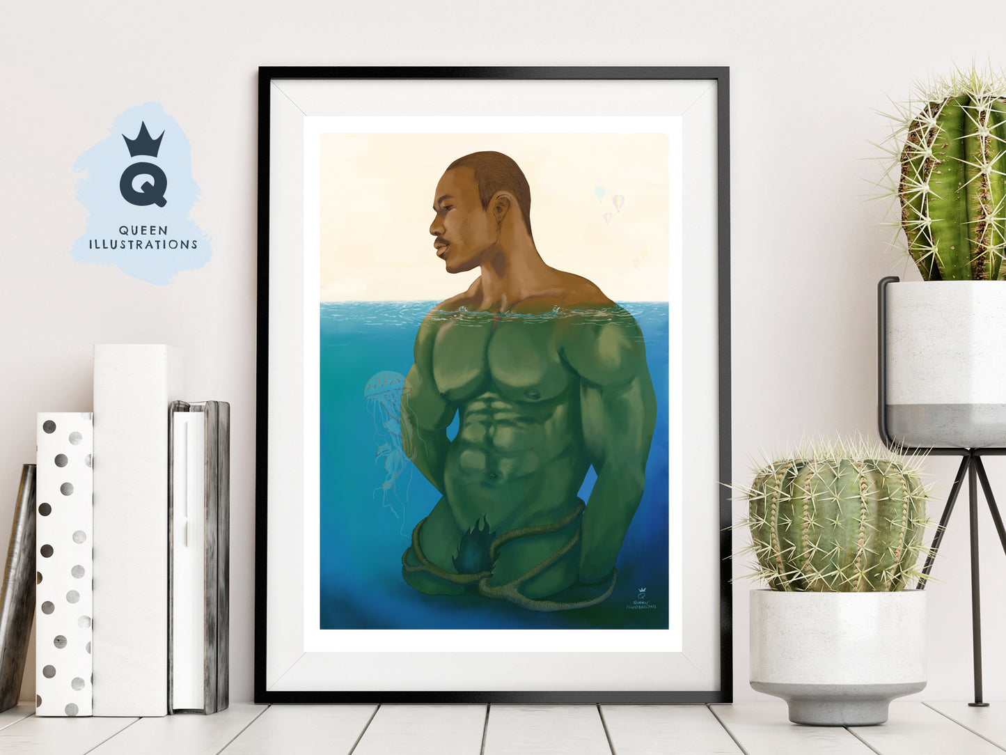 gay art, nude male body, watercolour painting, gay gift ideas,