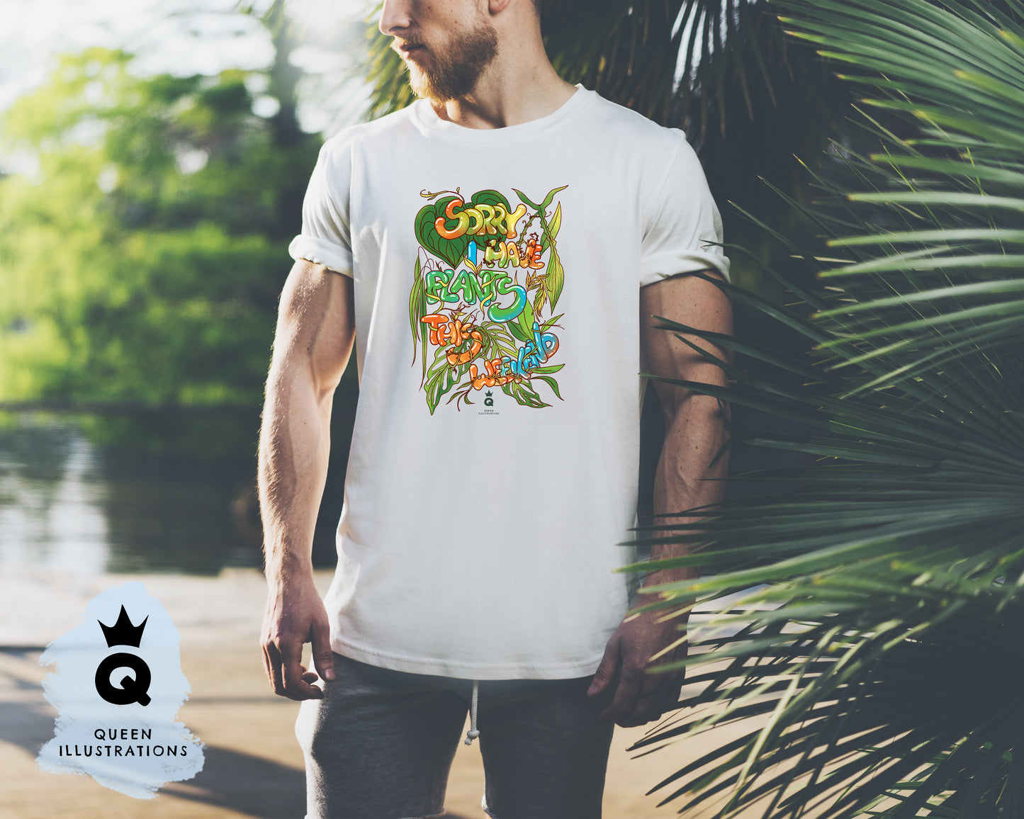 gay art, gay T-shirt, plant daddy, plants and guys