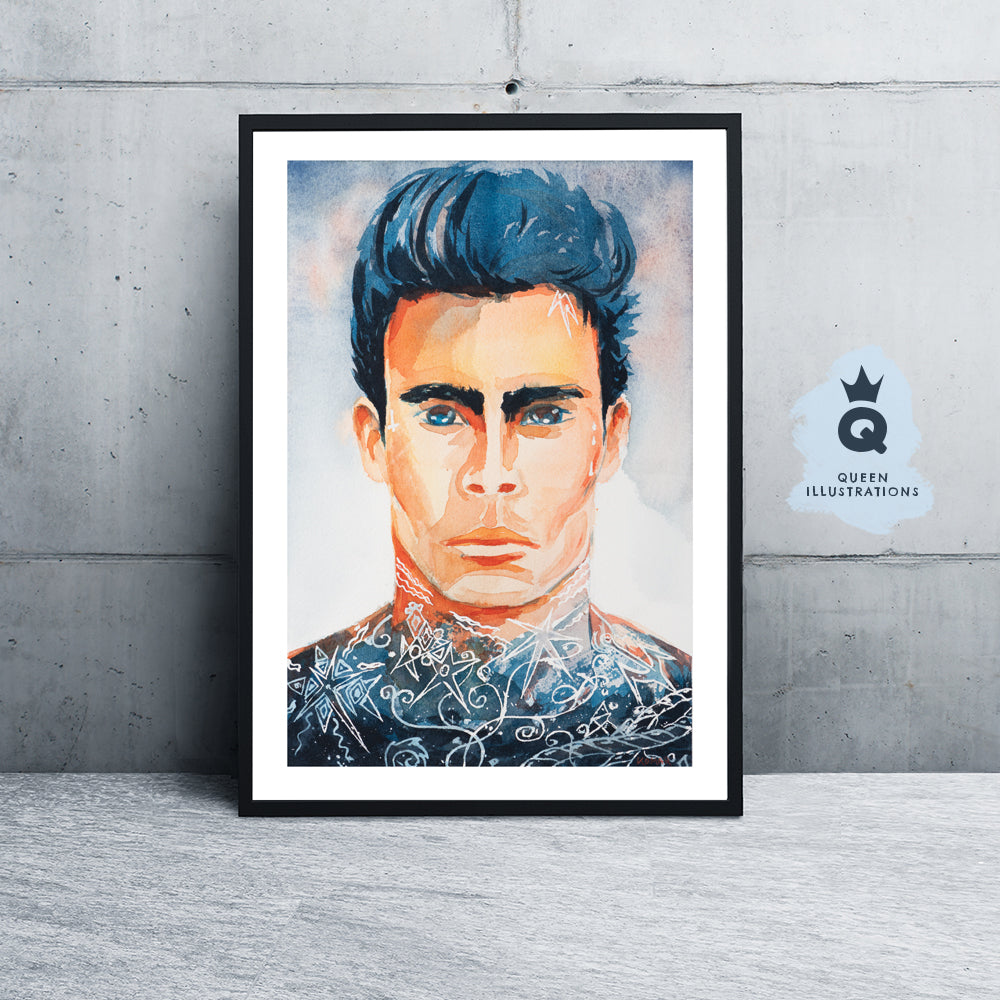 gay art, nude male body, watercolour painting, gay gift ideas, tattoos