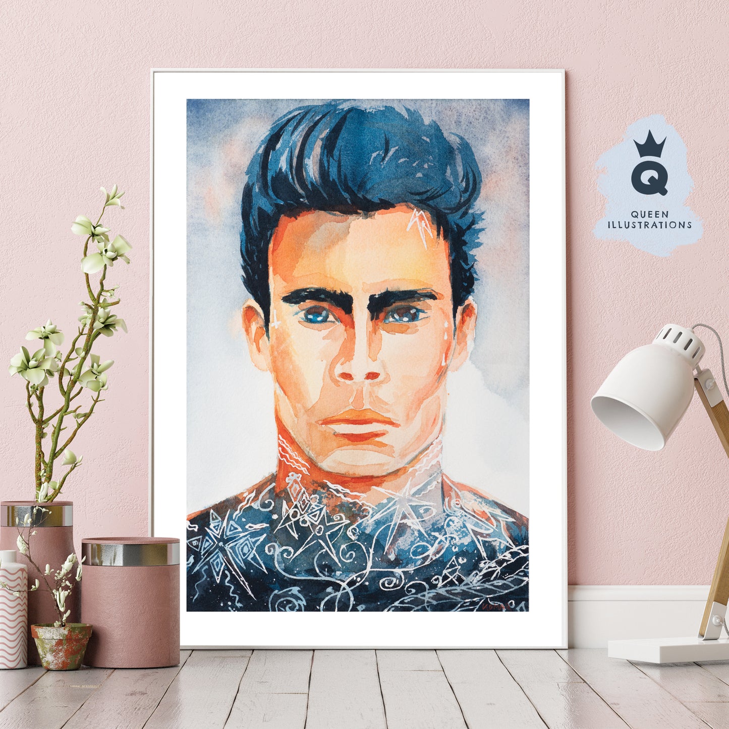gay art, nude male body, watercolour painting, gay gift ideas, tattoos