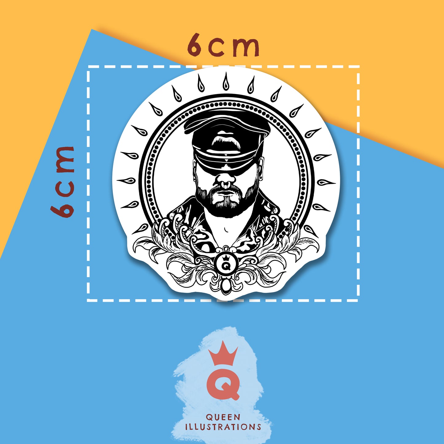 Leather guy, master daddy, gay fetish sticker