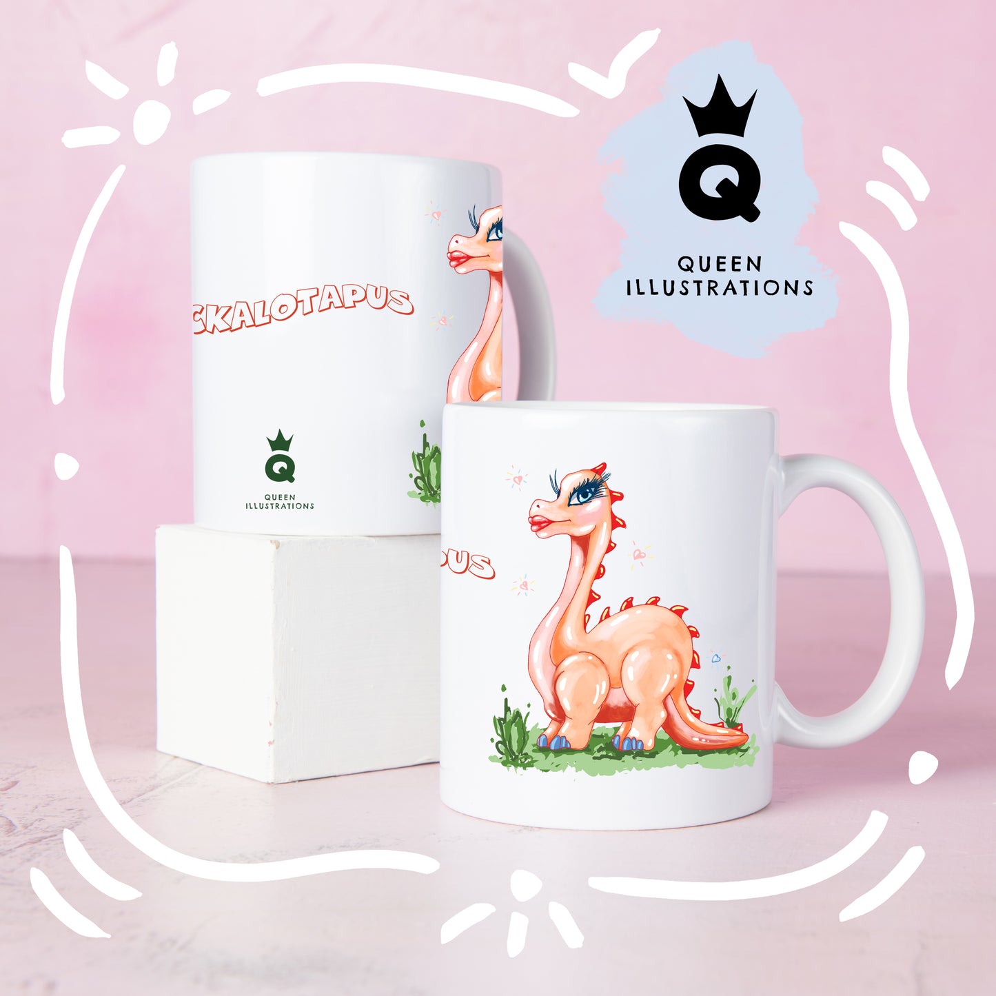 lesbian mug, lickalotapus, dinosaur mug, funny gift