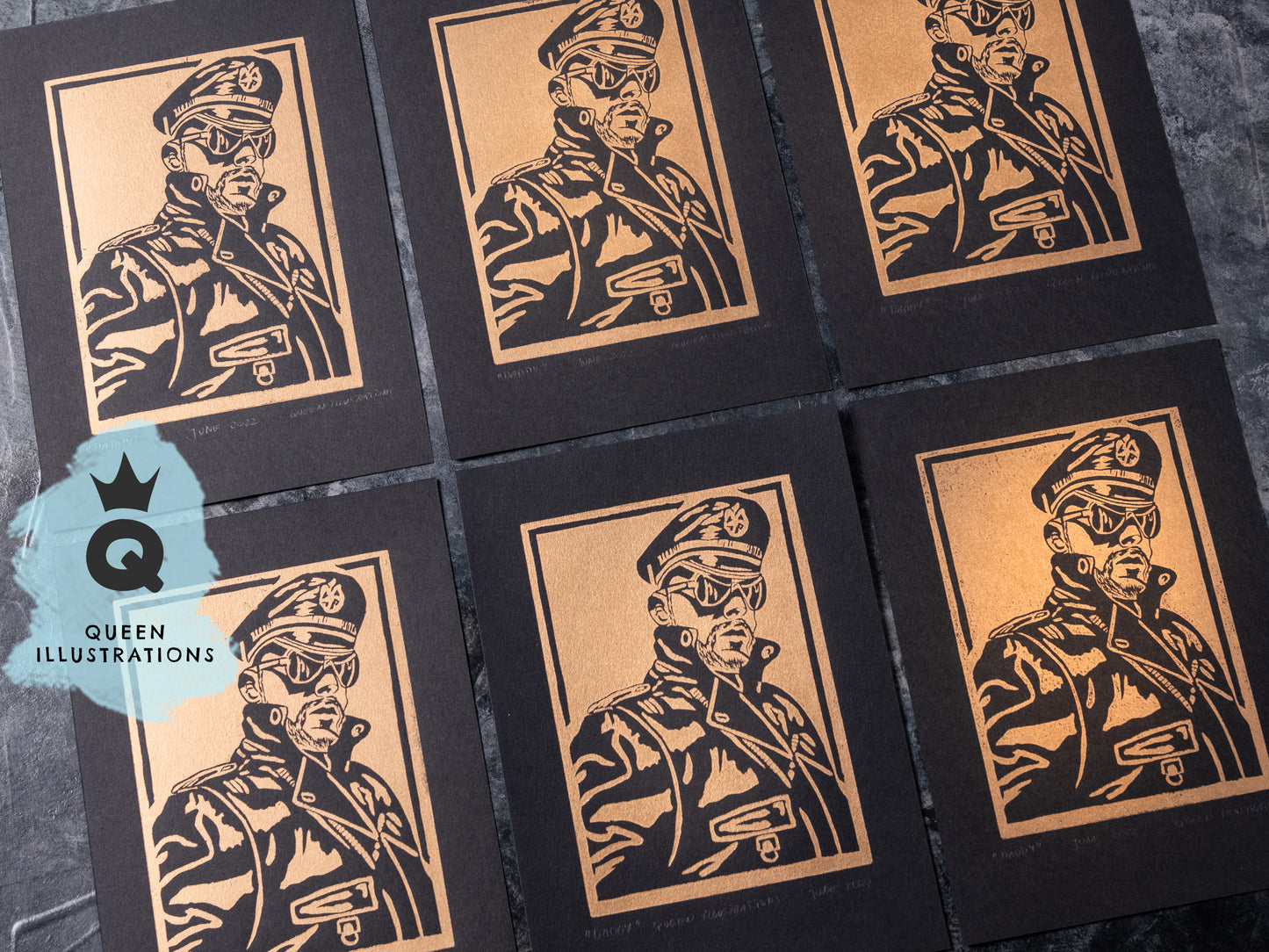 "DADDY" Linocut Print
