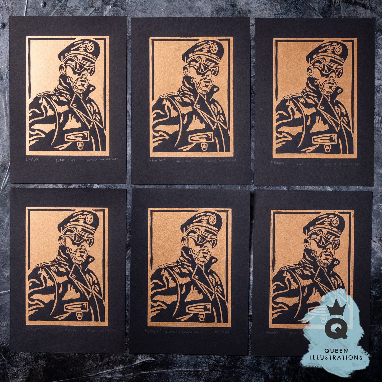 "DADDY" Linocut Print