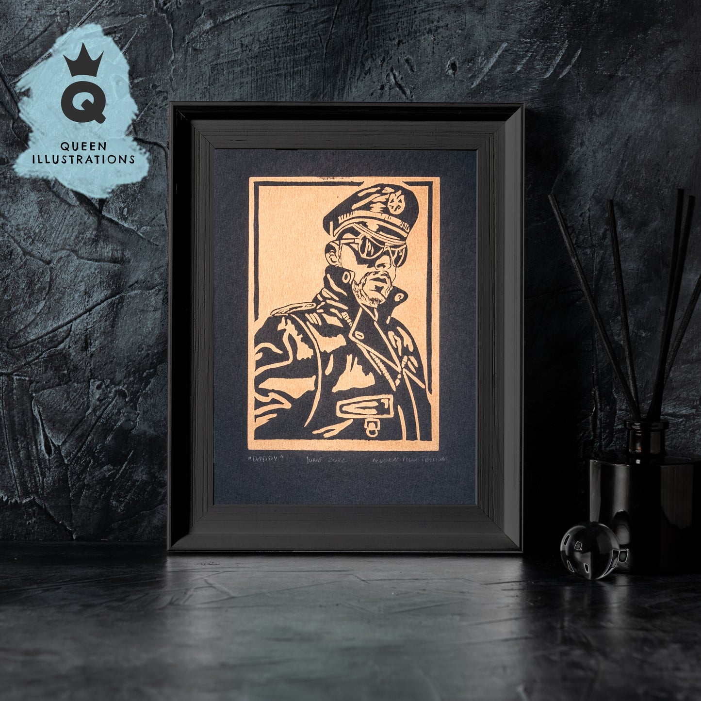 "DADDY" Linocut Print