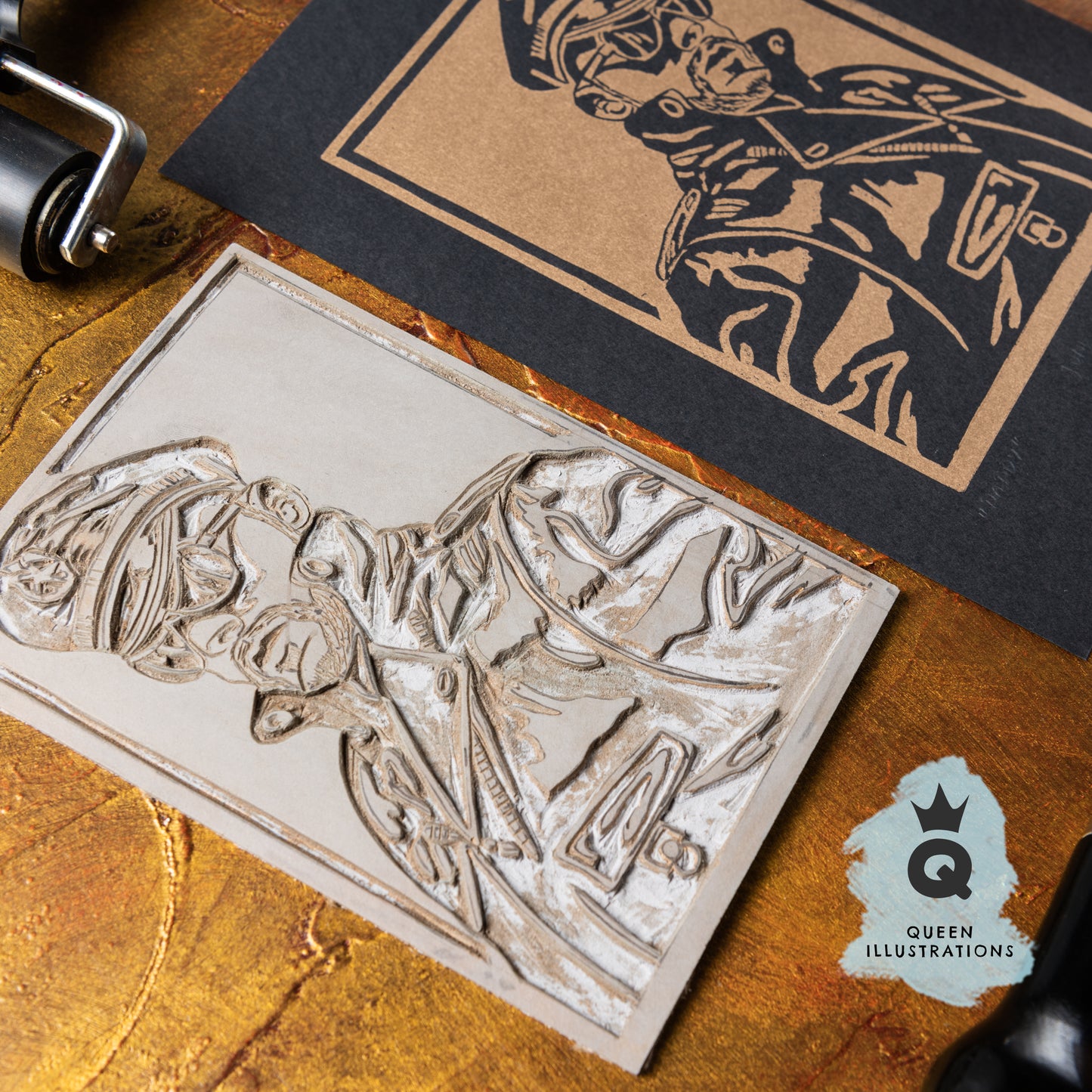 "DADDY" Linocut Print