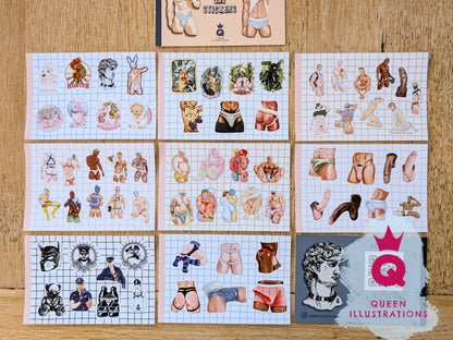 Ultimate Book of Gay Stickers, waterproof vinyl stickers, compilation of my best selling stickers, gay fun gift ideas, Gay stickers