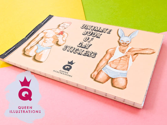 Ultimate Book of Gay Stickers, waterproof vinyl stickers, compilation of my best selling stickers, gay fun gift ideas, Gay stickers