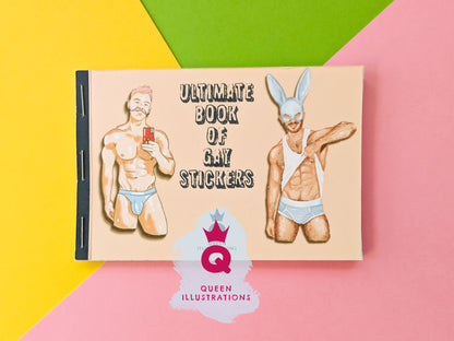 Ultimate Book of Gay Stickers, waterproof vinyl stickers, compilation of my best selling stickers, gay fun gift ideas, Gay stickers