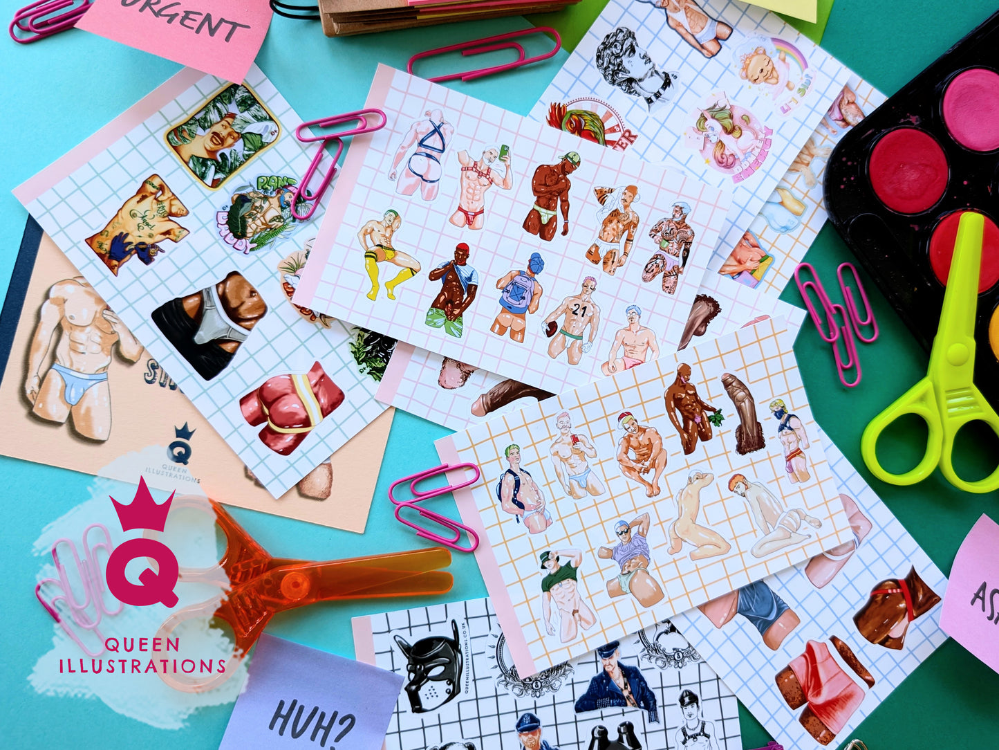 Ultimate Book of Gay Stickers, waterproof vinyl stickers, compilation of my best selling stickers, gay fun gift ideas, Gay stickers