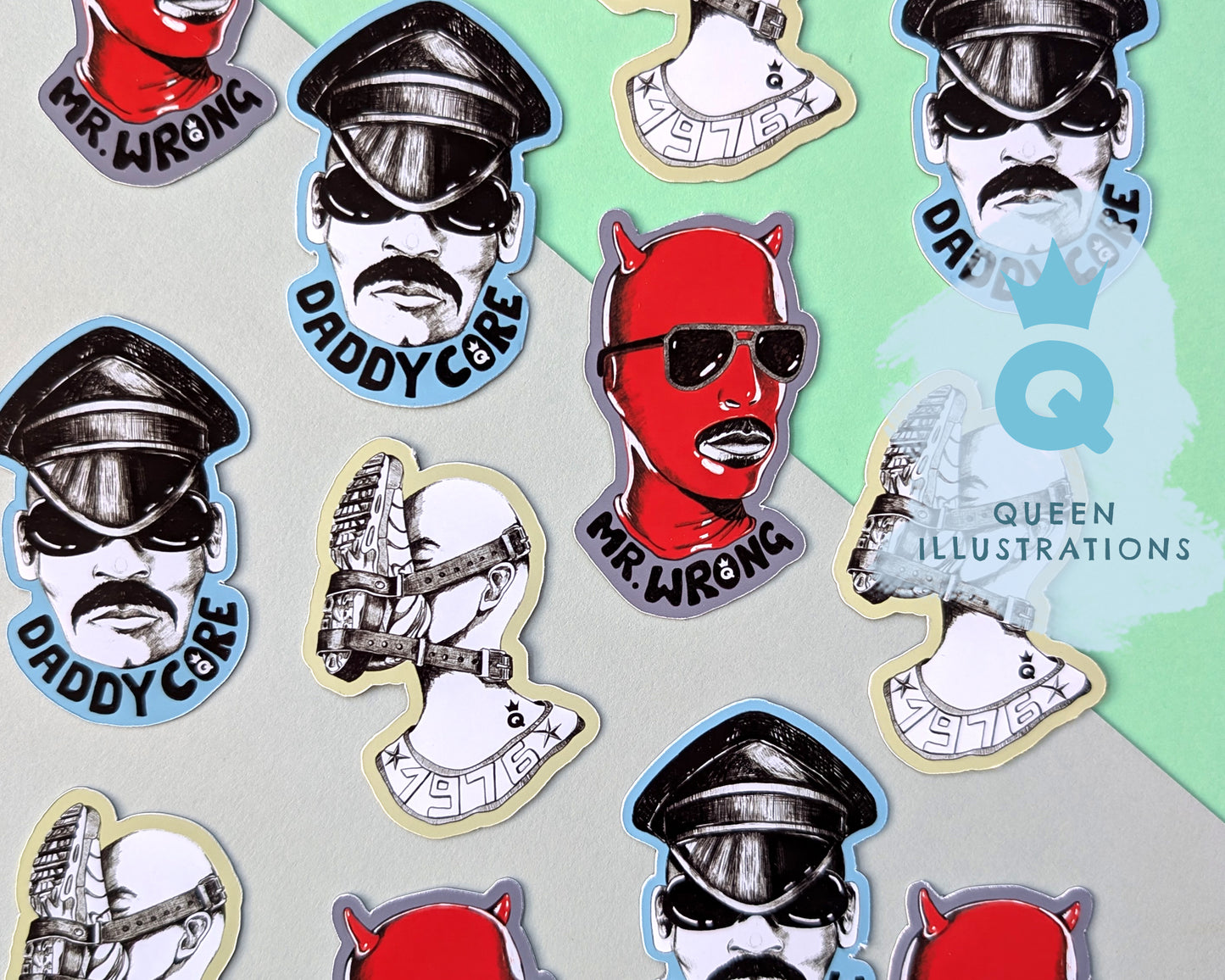 Daddy, Mr. Wrong and Sneakers , super hot gay magnets, fun gift ideas, Gay art