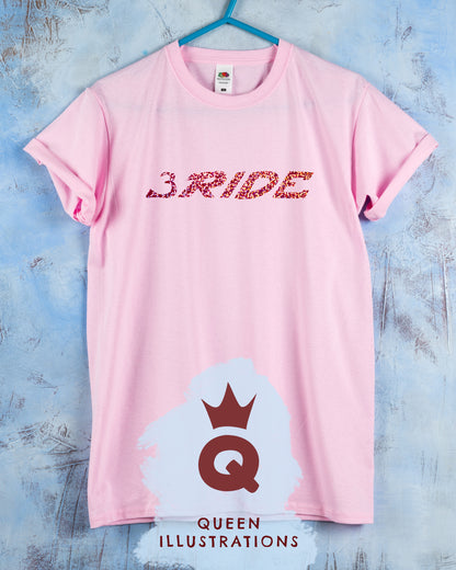 "3 RIDE" in pink, gay T-shirt