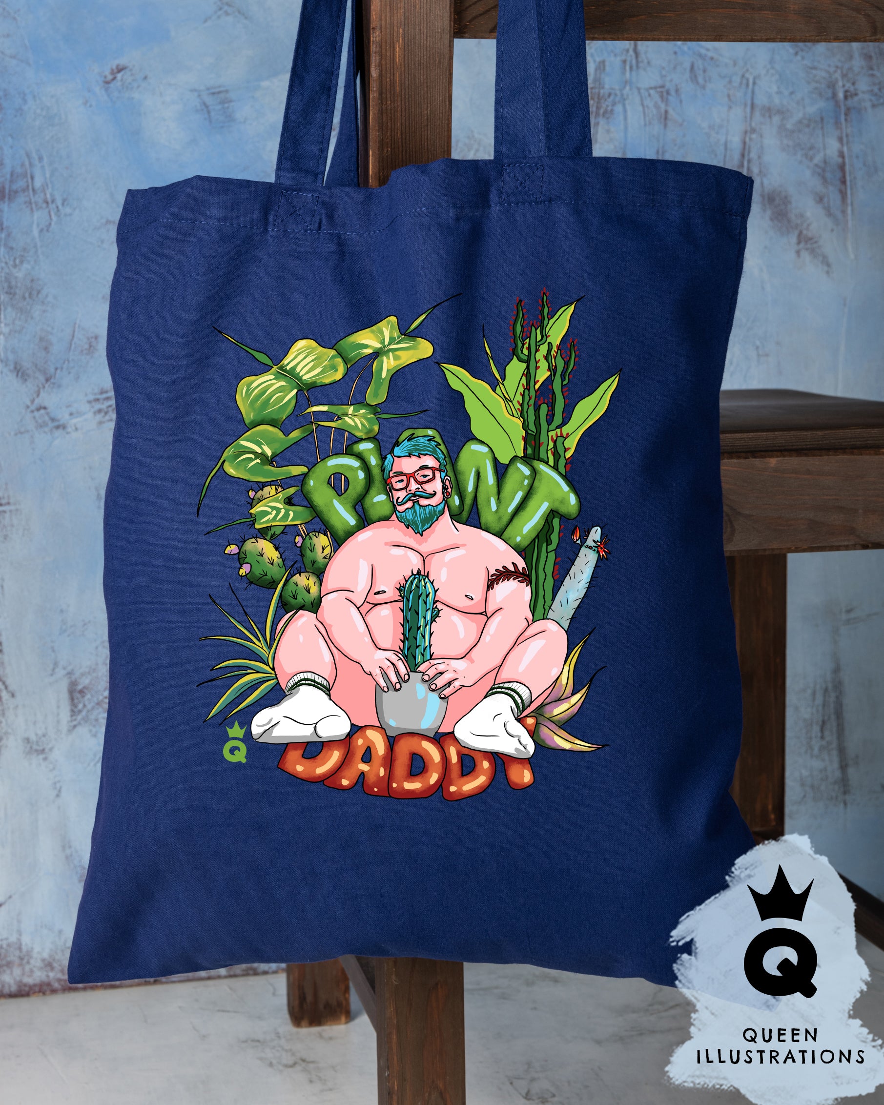 Body positive plant daddy gay tote bag, fun and gay bag, great gift ideas