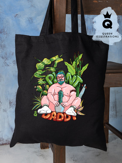 Body positive plant daddy gay tote bag, fun and gay bag, great gift ideas