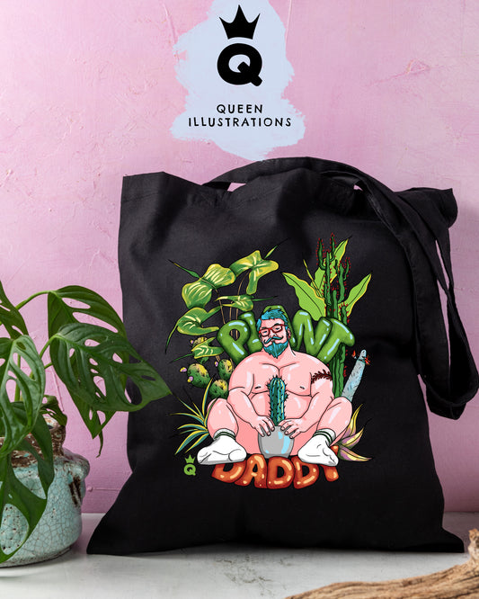 Body positive plant daddy gay tote bag, fun and gay bag, great gift ideas