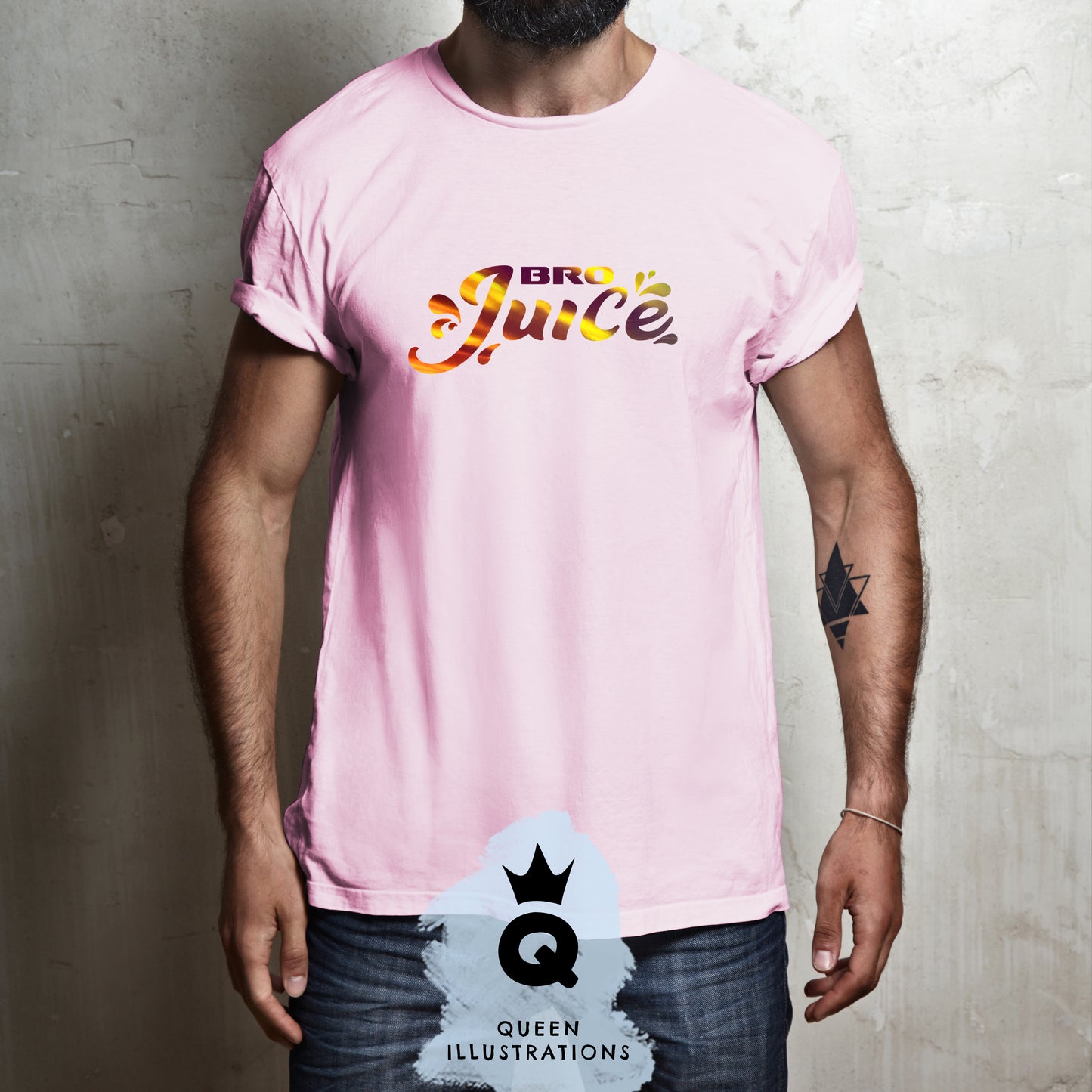 "BRO JUICE" in pink, gay T-shirt