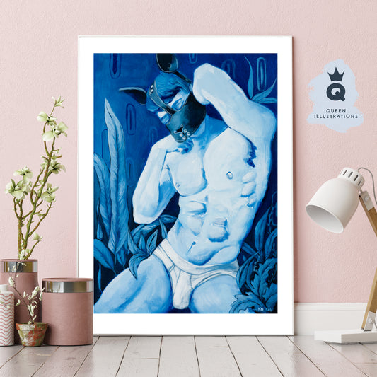 "HE'S A GOOD BOY", contemporary oil painting of a young naked man - Homoerotic Art Print (Copy)