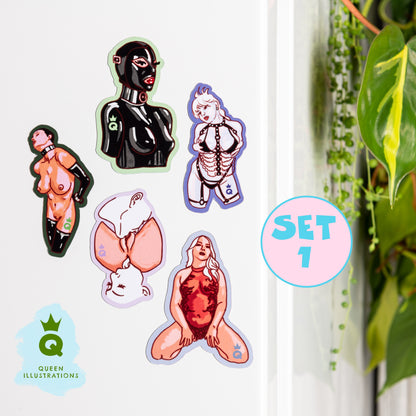 LESBIAN FRIDGE MAGNETS, super hot girls, fun gift for her, Gay art magnets.