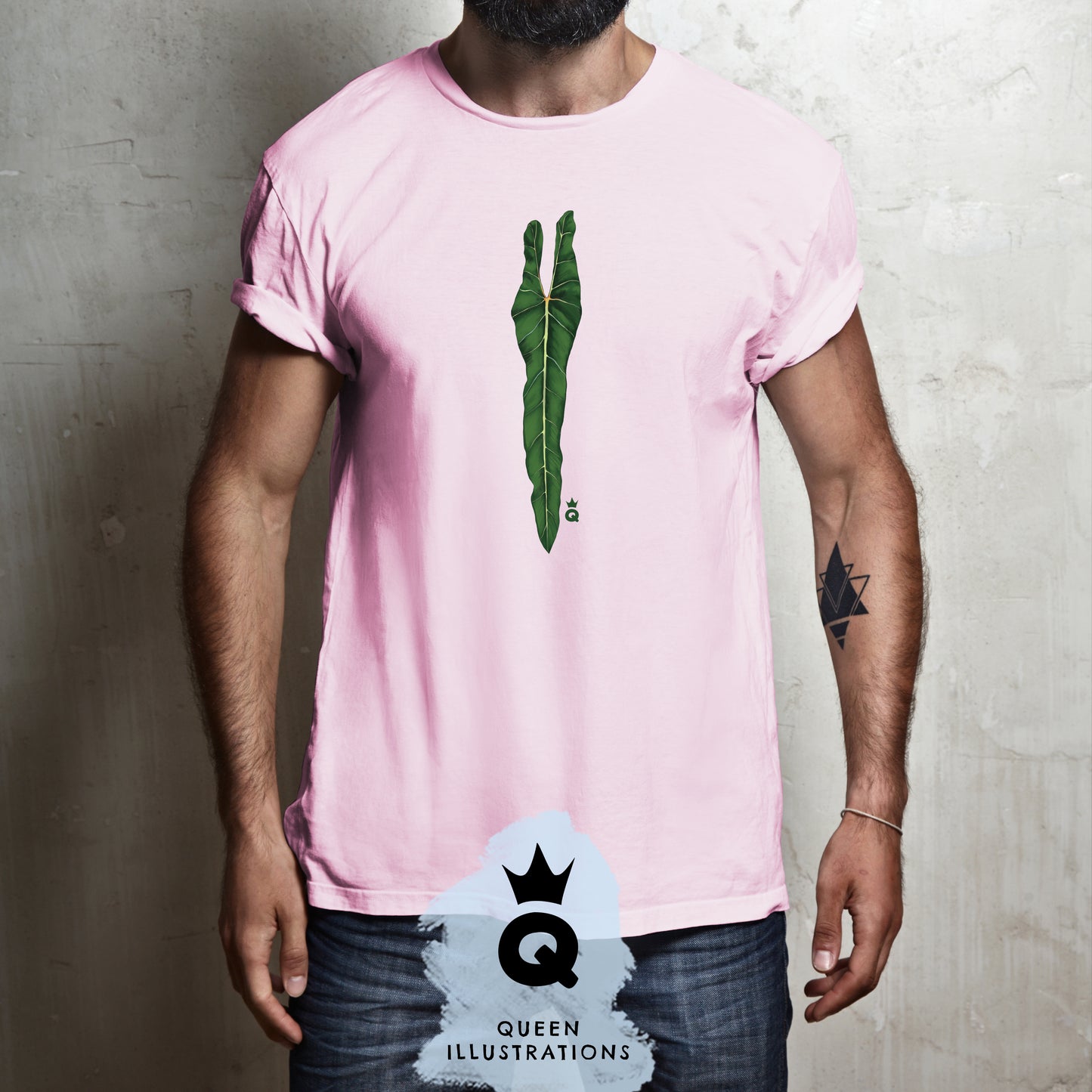 "PHILODENDRON SPIRITUS SANCTI" in pink, gay T-shirt